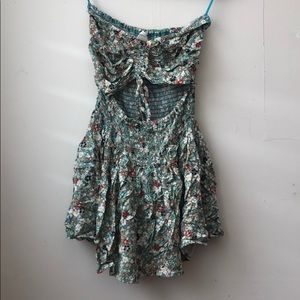 Floral Cutout strapless romper